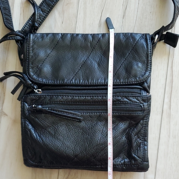 Black Faux Leather Crossbody Bag - Picture 15 of 15